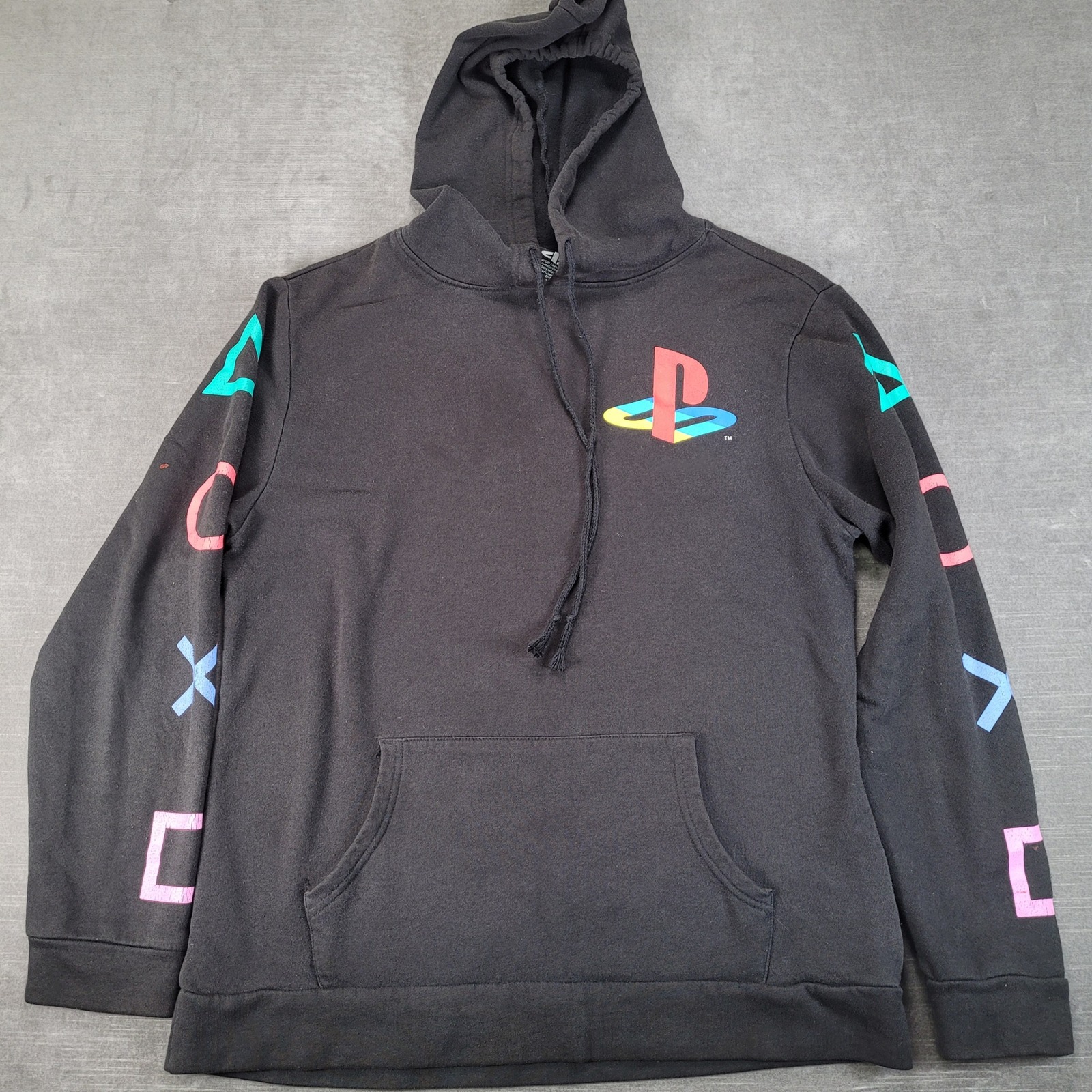 Sony Playstation Mens Black Graphic Hoodie Sweatshirt Size M Sony Interactive